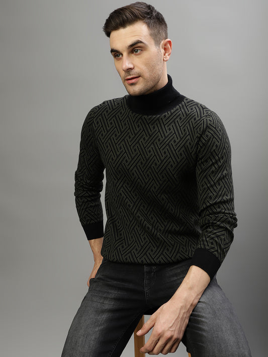 Antony Morato Men Solid High Neck Full Sleevess Sweater