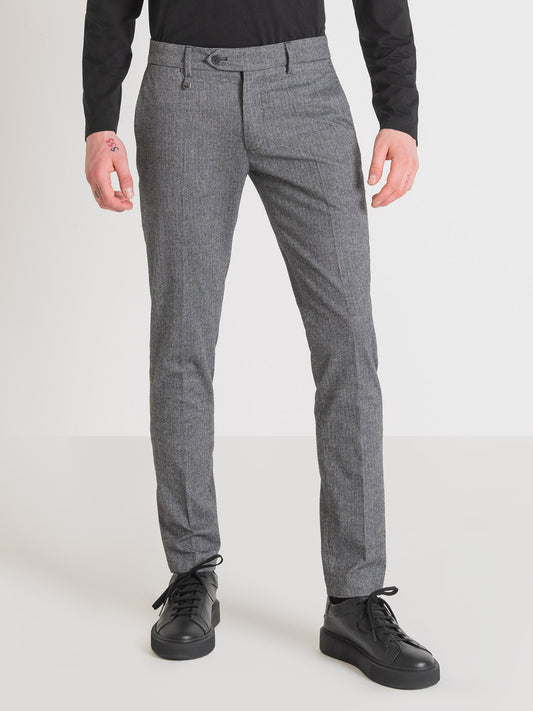 Antony Morato Men Grey Solid Skinny Fit Trouser