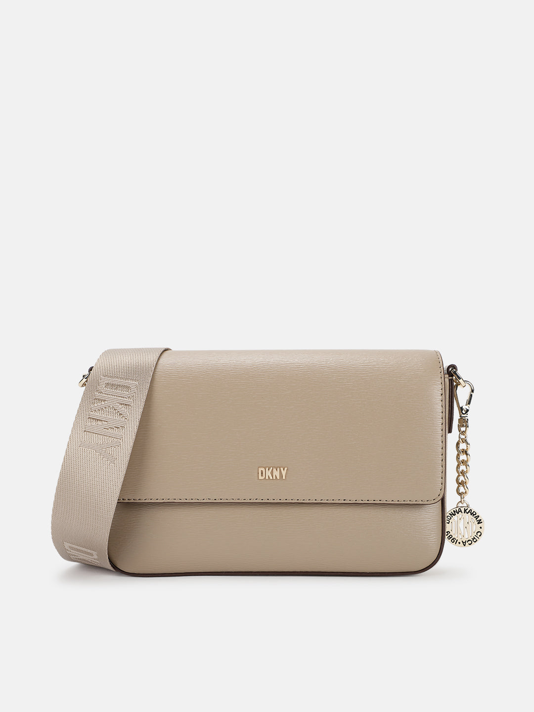 Dkny Women Beige Solid Crossbody