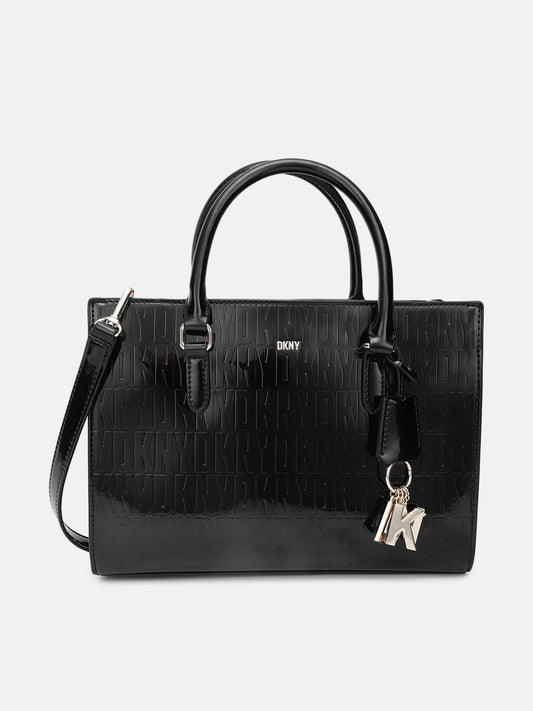 Dkny Women Black Textured Handheld Bag