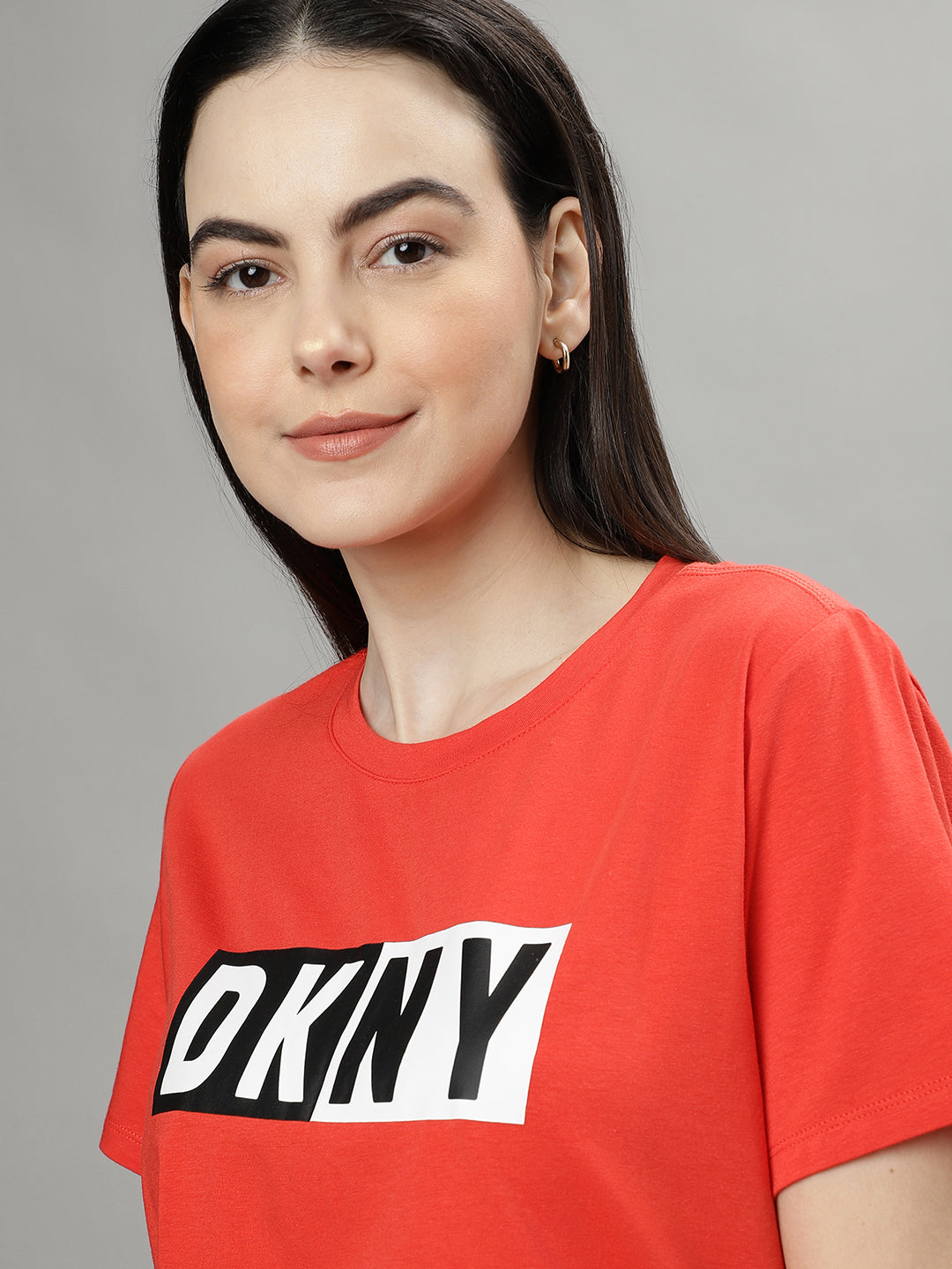 Dkny Red Fashion Logo Regular Fit Top