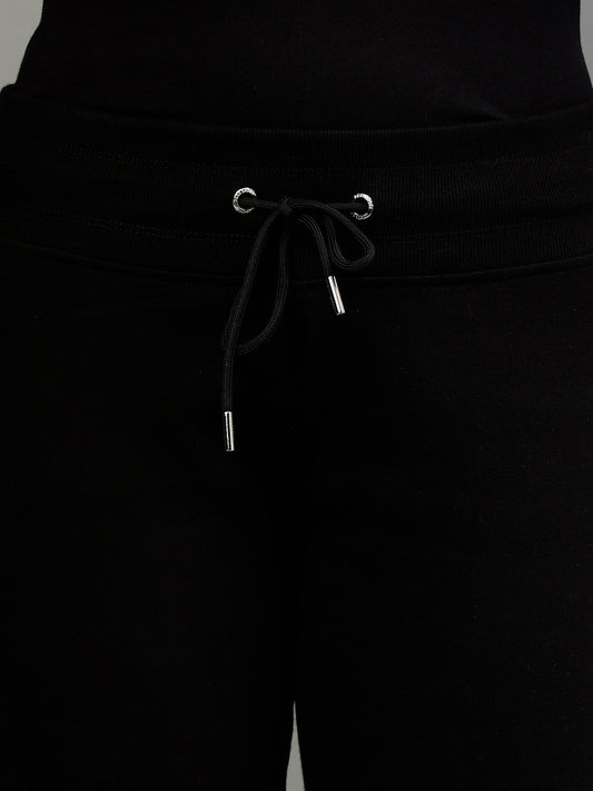 Dkny Women Black Solid Regular Fit Trackpants