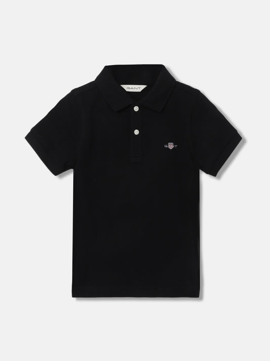 Gant Kids Black Fashion Regular Fit Polo T-Shirt