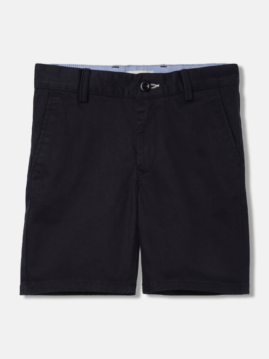 Gant Boys Navy Blue Solid Mid-rise Regular Fit Chino Shorts