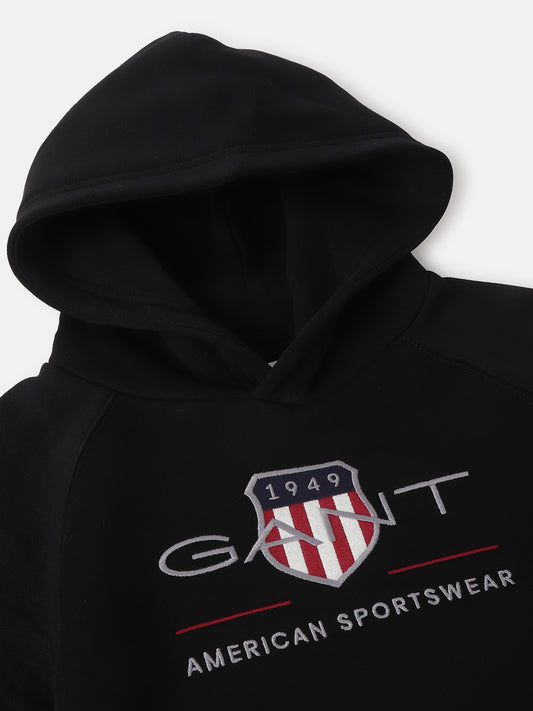 Gant Boys Embroidered Hooded Full Sleeves Sweatshirt