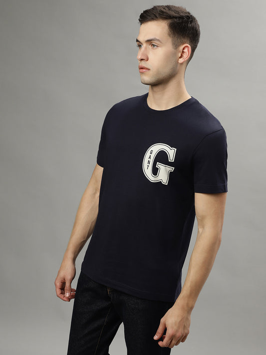 Gant Blue Fashion Logo Regular Fit T-Shirt
