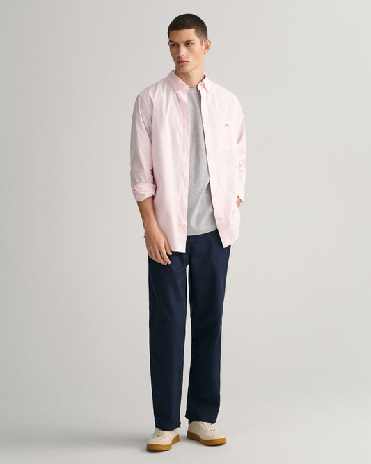 Gant Men Pink Solid Button-down Collar Full Sleeves Shirt