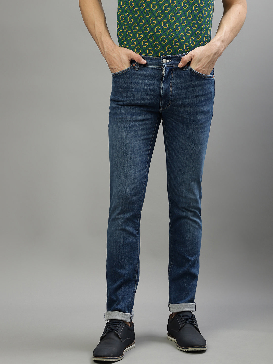 Gant Men Blue Washed Extra Slim Fit Jeans