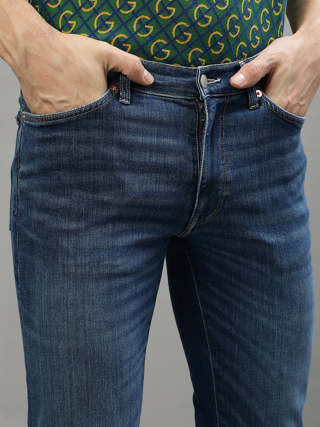 Gant Men Blue Washed Extra Slim Fit Jeans