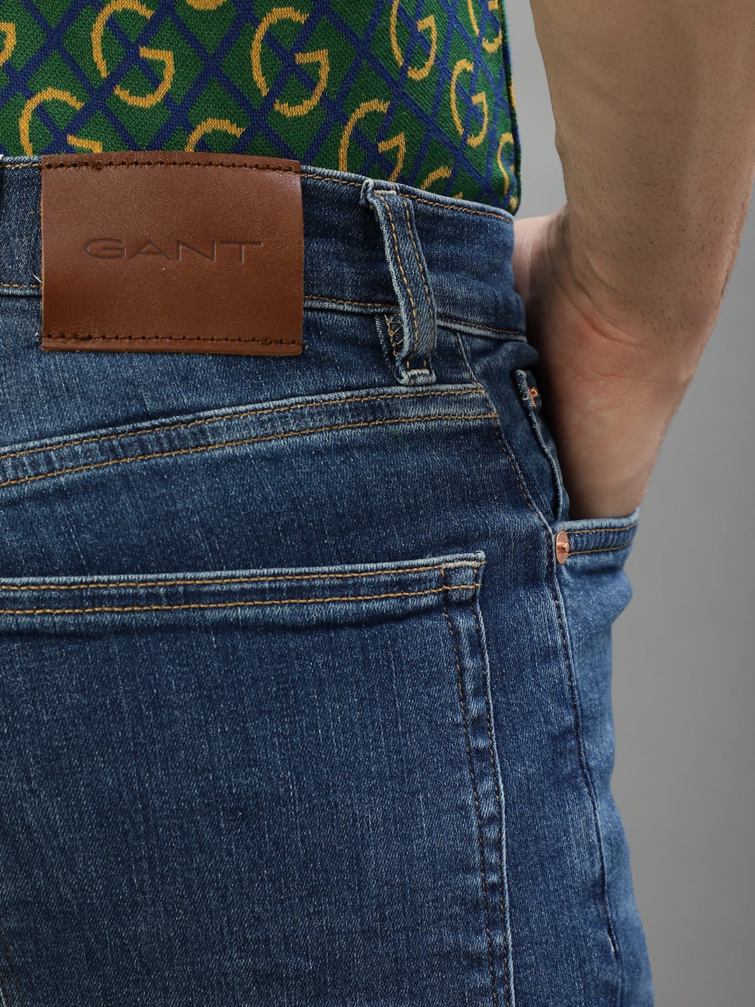 Gant Men Blue Washed Extra Slim Fit Jeans