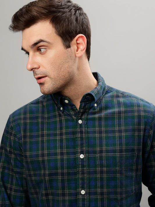 Gant Forest Green Fashion Checked Regular Fit Shirt