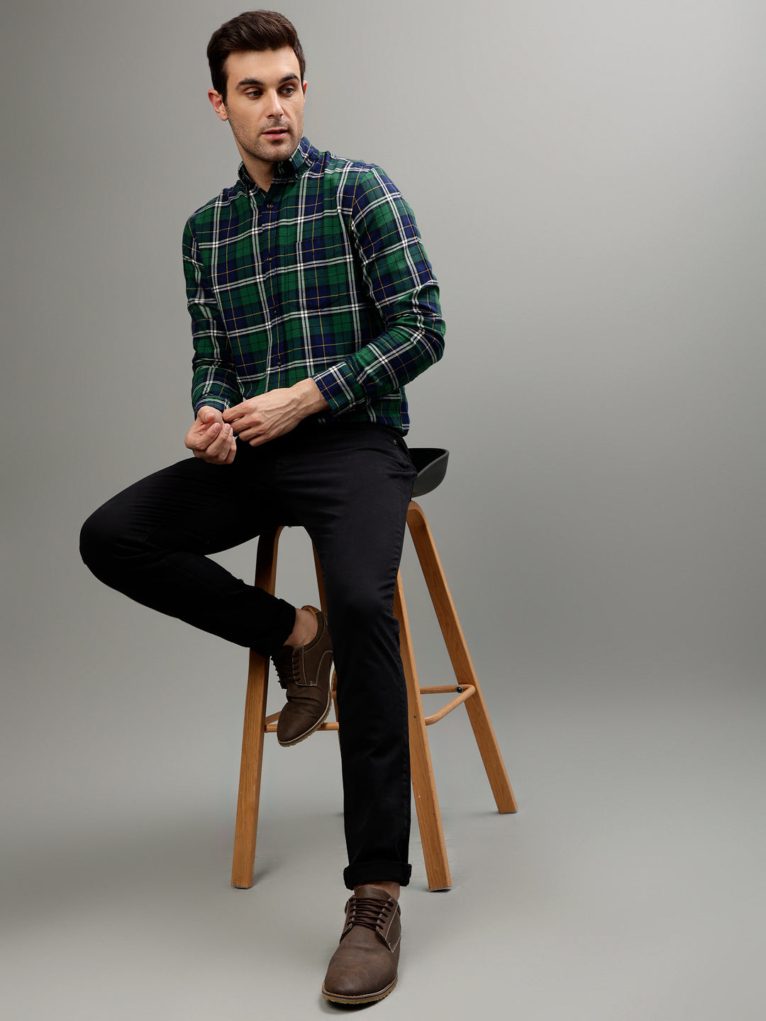 Gant Forest Green Fashion Checked Regular Fit Shirt
