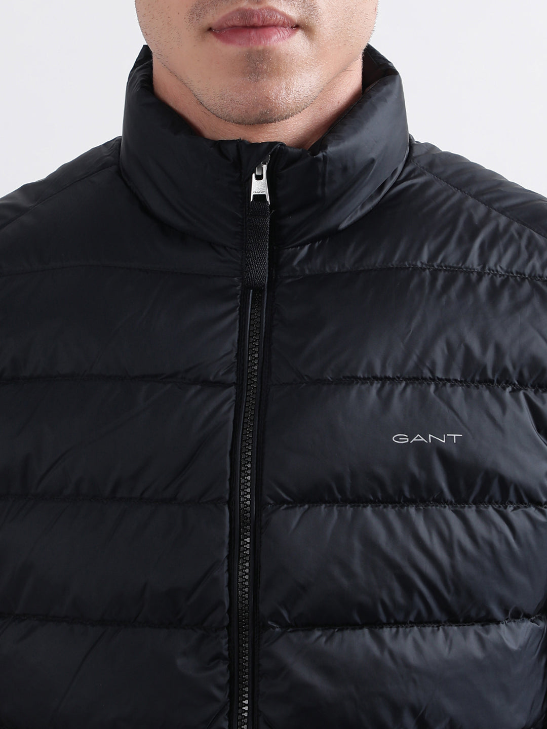 Gant Men Black Solid High Neck Jacket
