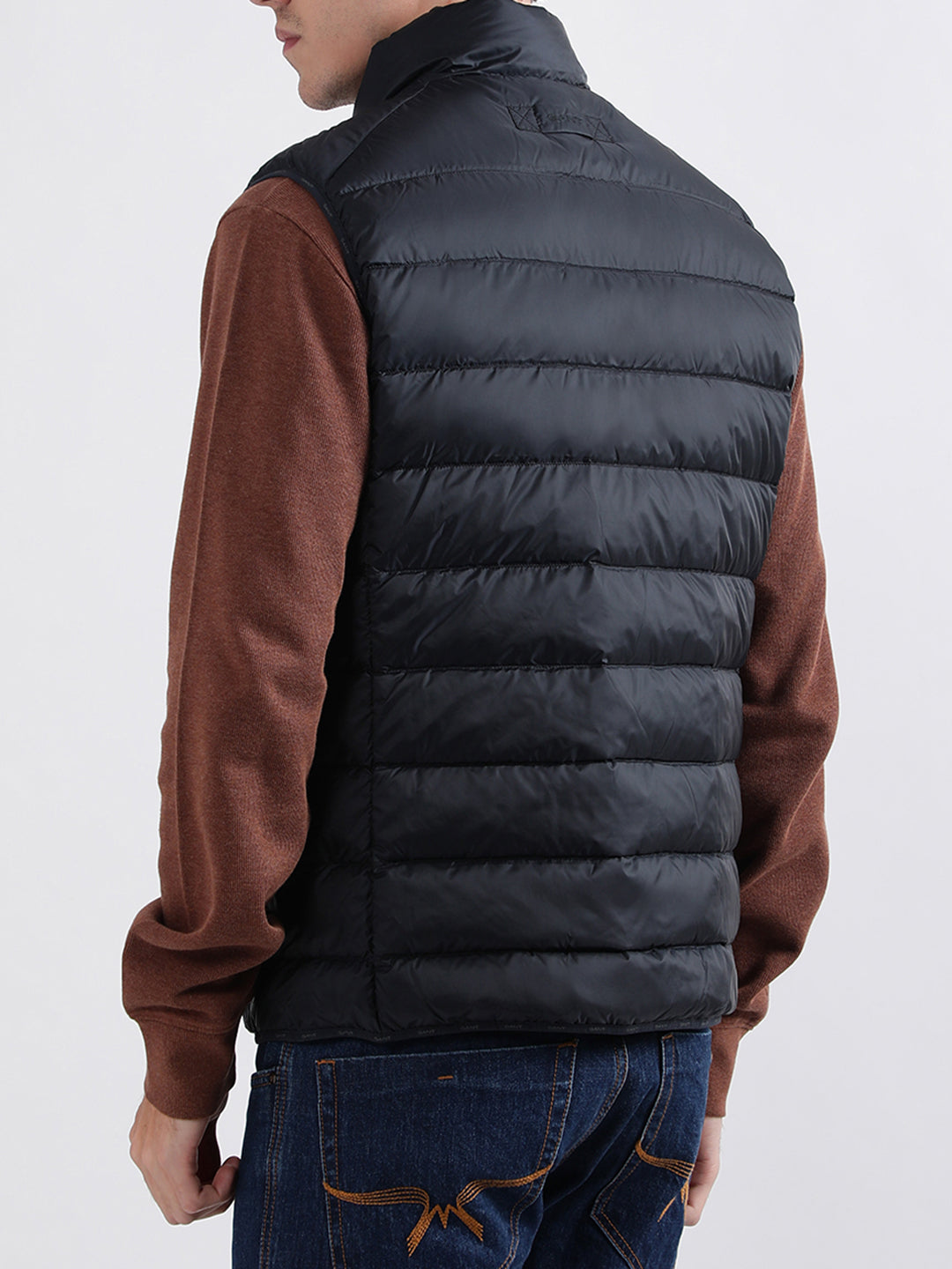 Gant Men Black Solid High Neck Jacket