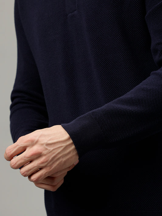 Gant Men Solid Polo Neck Full Sleeves Sweater