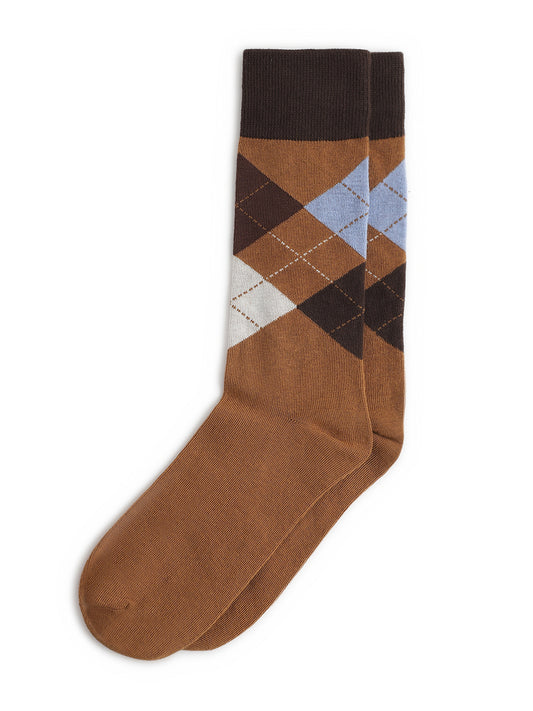 Gant Men Brown Colour Blocked Socks