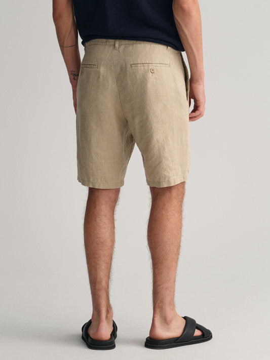 Gant Men Mid-Rise Loose Fit Linen Shorts