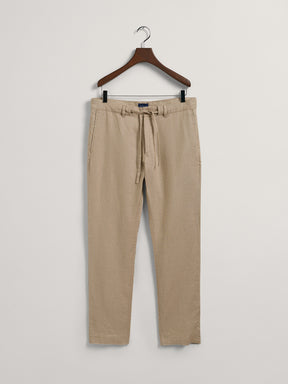 Gant Men Smart Mid-Rise Smart Loose Fit Linen Trousers