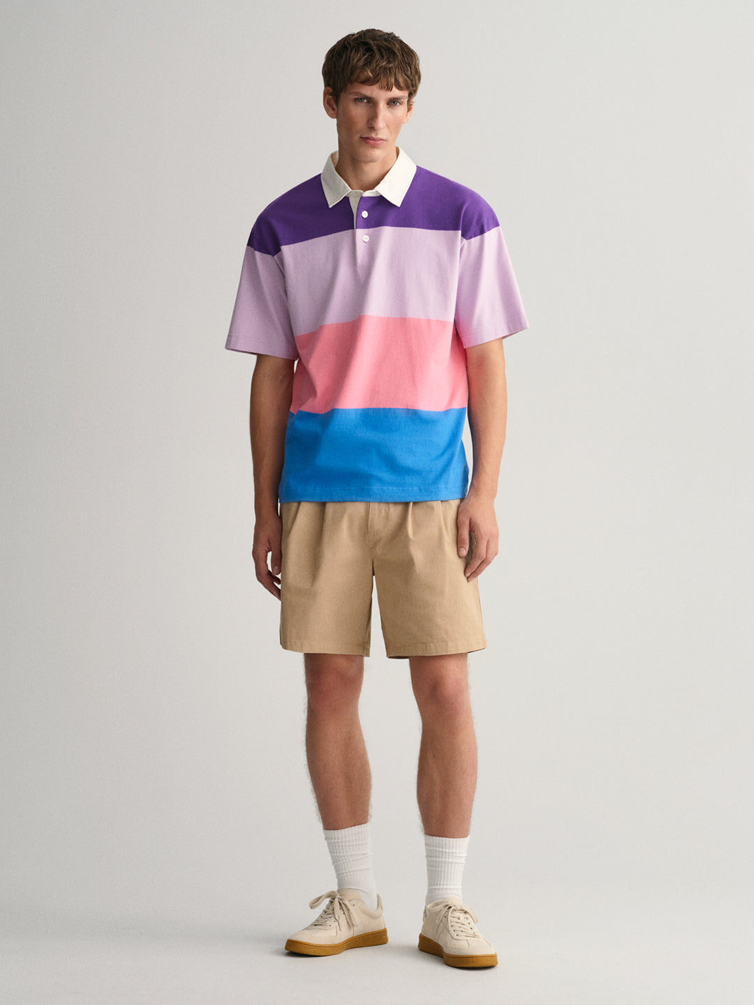 Gant Multi Retro Block Striped Regular Fit Polo T-Shirt
