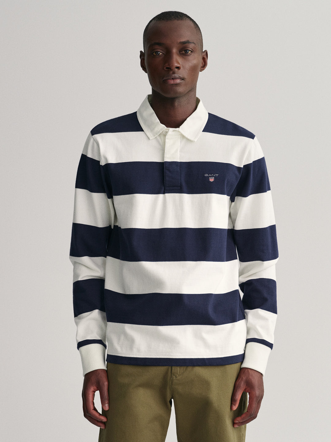 Gant White Striped Regular Fit Polo T-Shirt