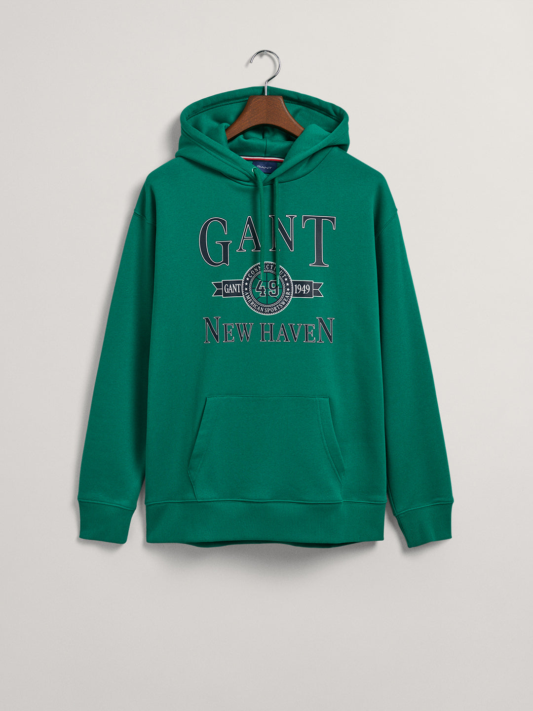 Gant Men Green Printed Hooded Sweatshirt