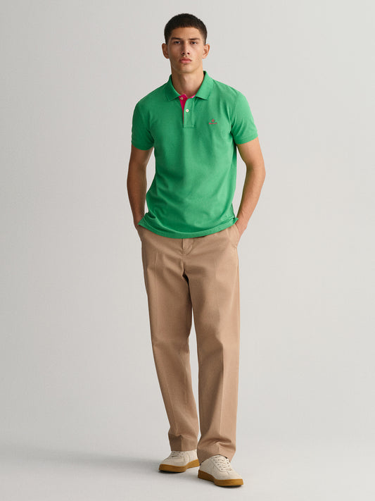 Gant Green Slim Fit Rugger Pique Polo T-Shirt