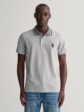 Gant Men Grey Polo Collar T-shirt