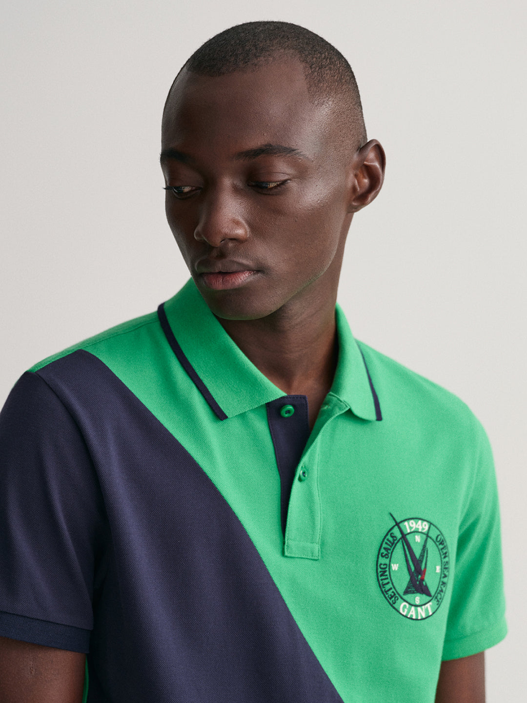 Gant Men Green Polo Collar T-shirt