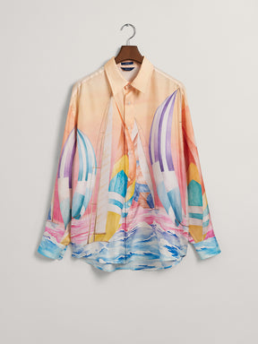 Gant Modern Tailored Fit Oversized Sailing Silk Printed Casual Shirt
