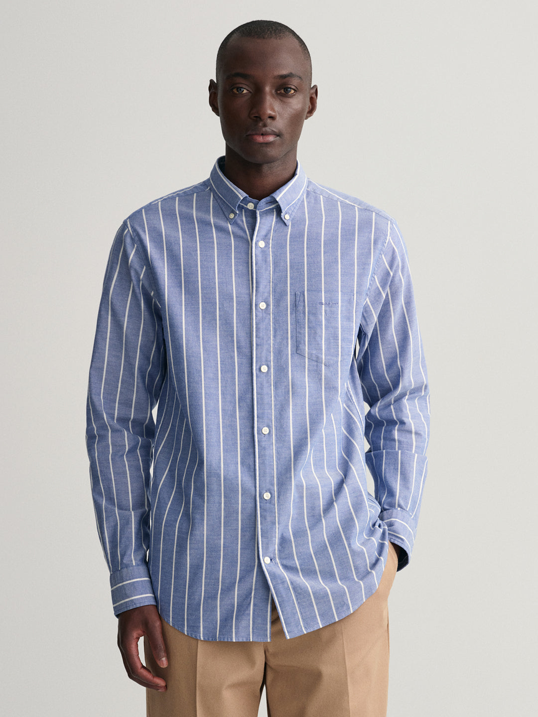 Gant Blue Oxford Striped Regular Fit Shirt