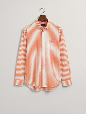 Gant Classic Opaque Striped Button Down Collar Cotton Linen Casual Shirt