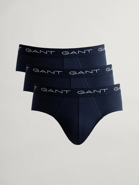 Gant Men Navy Blue Pack of 3 Briefs
