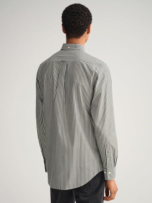 Gant Green Striped Regular Fit Shirt