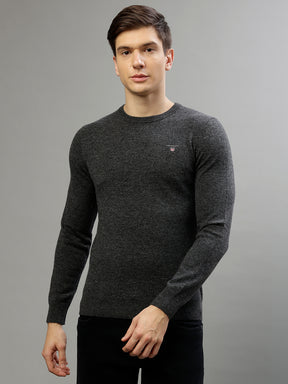 Gant Men Solid Round Neck Full Sleeves Sweater
