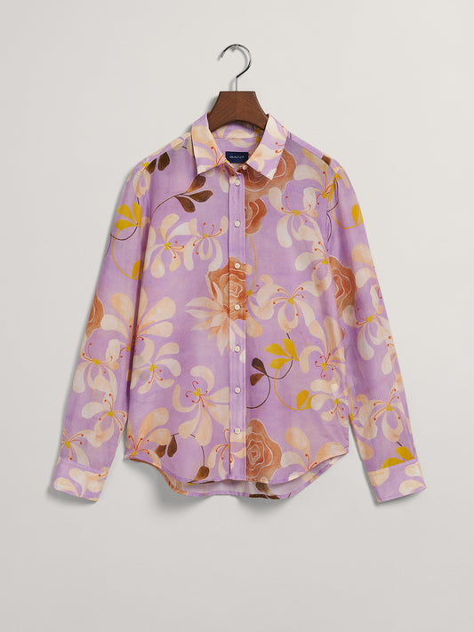 Gant Lilac Preppy Floral Print Regular Fit Shirt