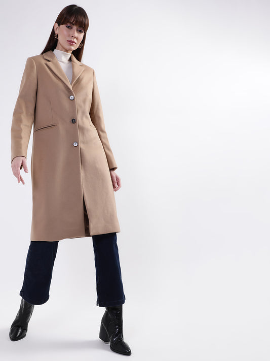 Gant Women Beige Solid Over Coats