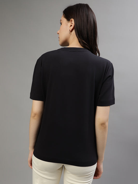 Gant Black Fashion Printed Relaxed Fit T-Shirt