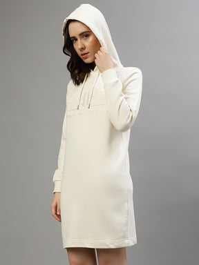 Gant Women Embroidered Hooded Full Sleeves Winter Dress