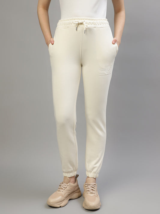 Gant Women Cream Solid Regular Fit Trackpants
