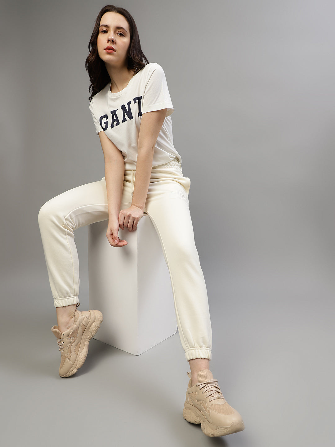 Gant White Fashion Printed Regular Fit T-Shirt