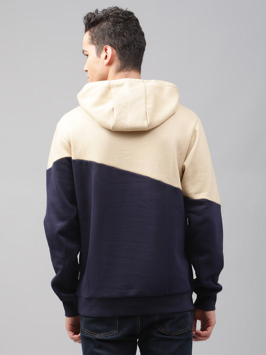 Lindbergh Men Multi Colour blocked Hooded Full Sleeves SweaT-shirt