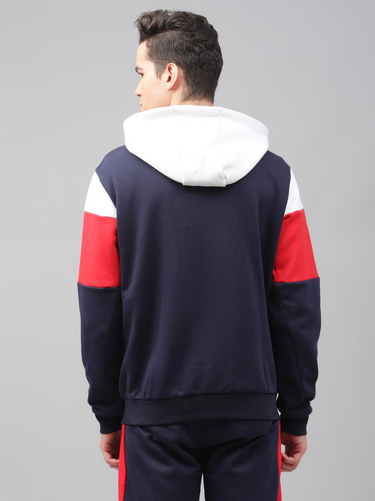 Lindbergh Men Multi Colour blocked Hooded Full Sleeves SweaT-shirt