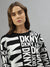 Dkny Women Printed Round Neck Full Sleeves Sweater