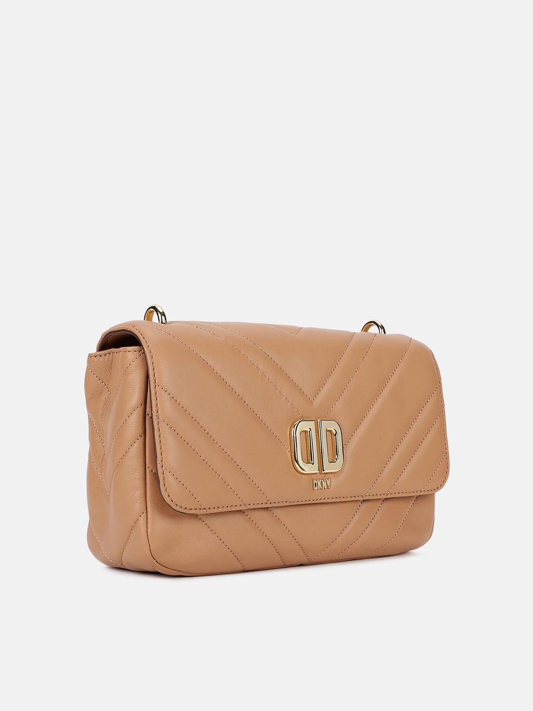 Dkny Women Brown Solid Quilted Shoulder Bag