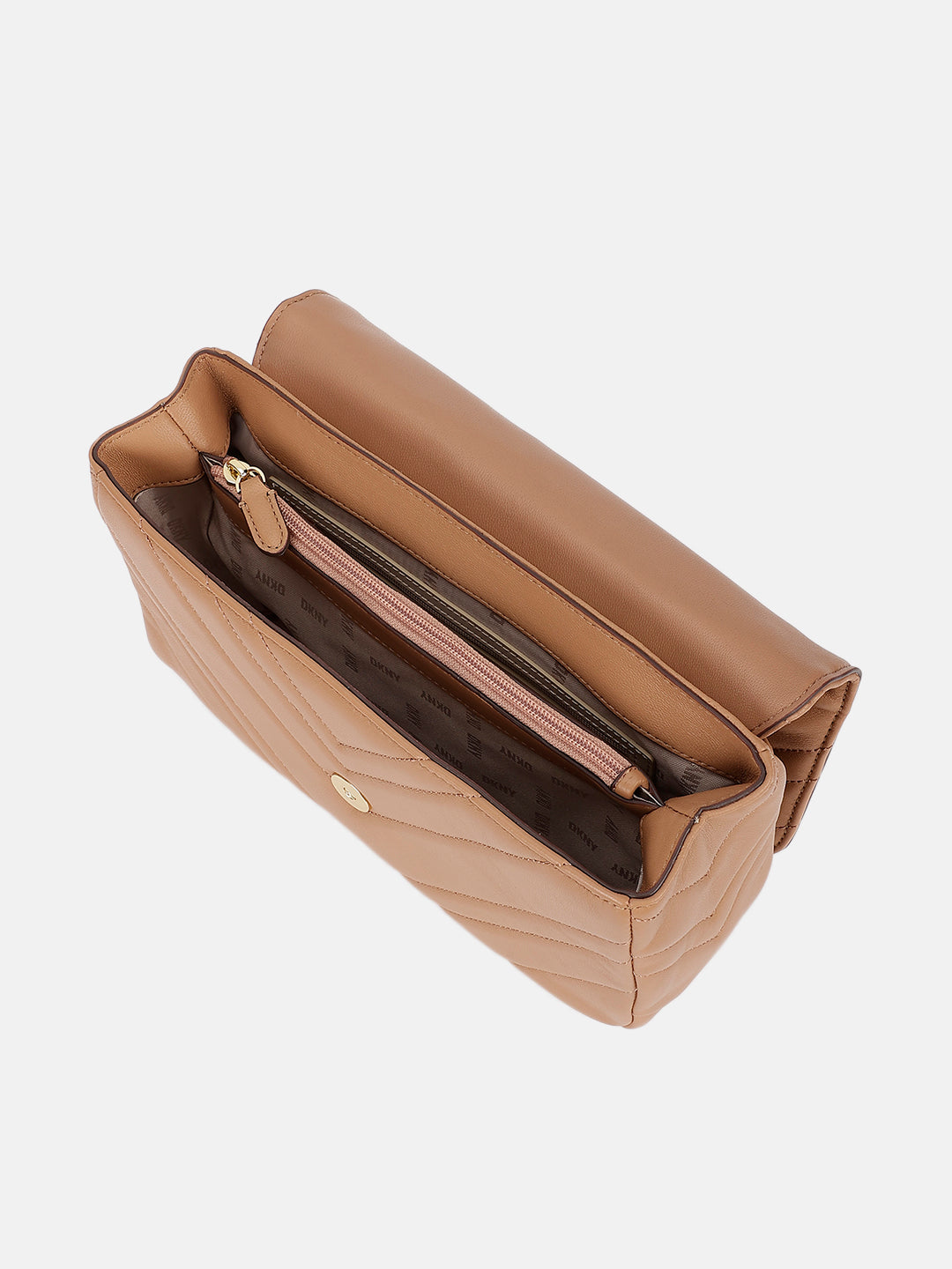 Dkny Women Brown Solid Quilted Shoulder Bag