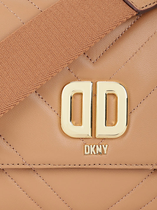 Dkny Women Brown Solid Quilted Shoulder Bag